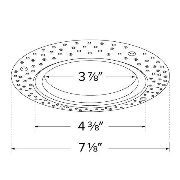 3" Round Trimless Spackle Frame