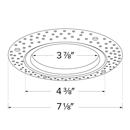 3" Round Trimless Spackle Frame