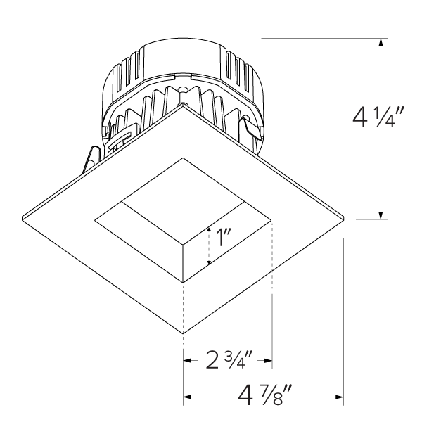 4" 0-10V LED Square Trim w/ CCT & Lumen Select