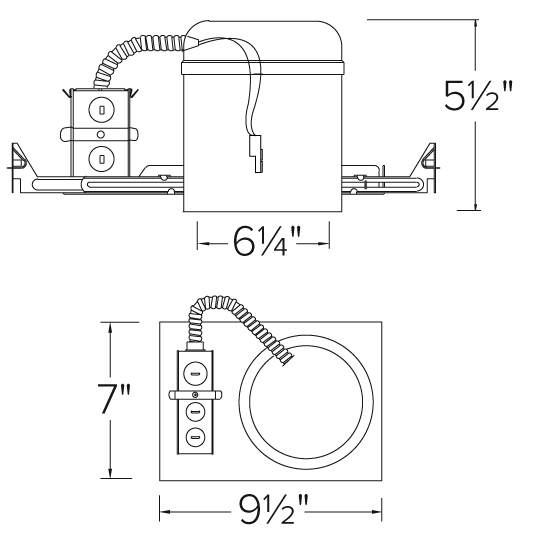 6" Shallow New Construction LED Housing