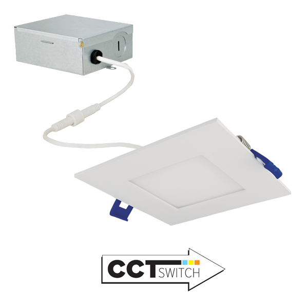 4" Ultra Slim LED Square Trim CCT Selectable