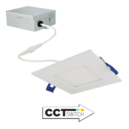 4" Ultra Slim LED Square Trim CCT Selectable