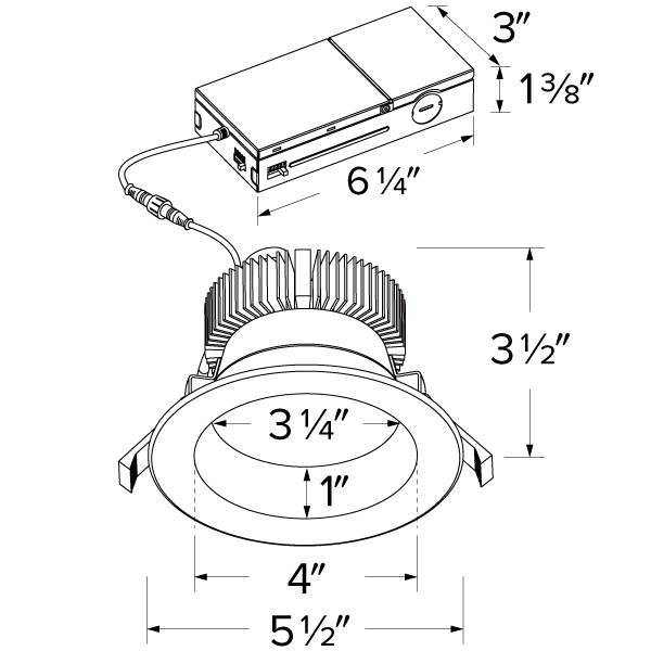 4" 0-10V LED High Lumen Trim w/ CCT & Lumen Select