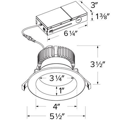 4" 0-10V LED High Lumen Trim w/ CCT & Lumen Select