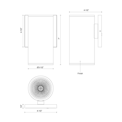 Nordic 7-in Exterior Wall Sconce