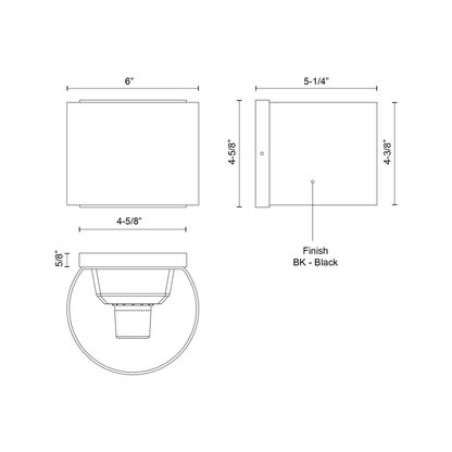 Rene 6-in Exterior Wall Sconce
