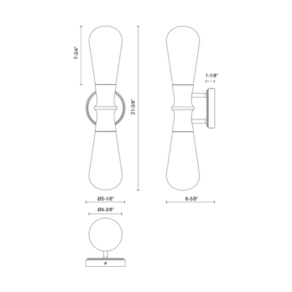 Marcel 5-in Exterior Wall Sconce [Double]