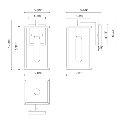 Brentwood 12-in Exterior Wall Sconce