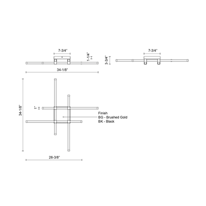 Blade 34-in Flush Mount