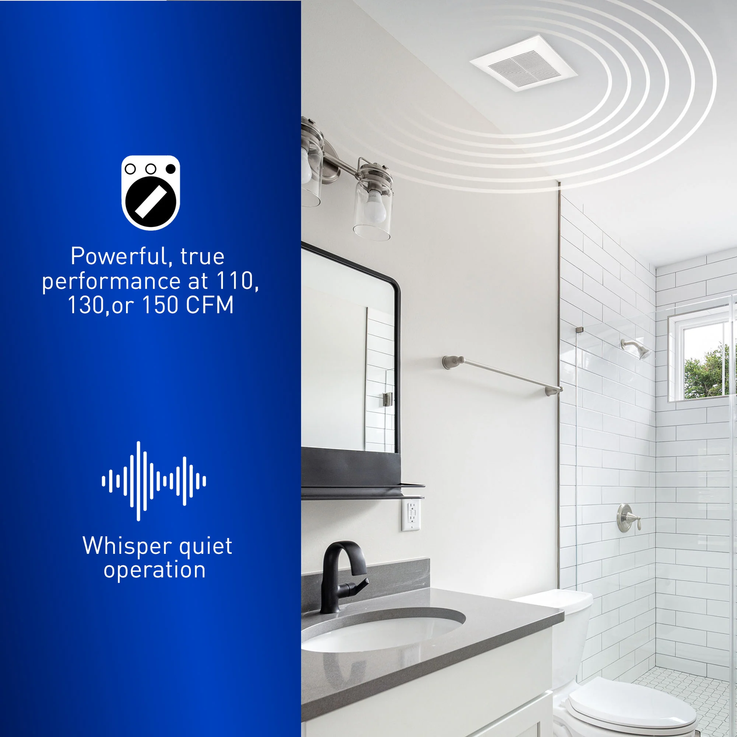 WhisperCeiling® DC Exhaust Fan 110-150 CFM