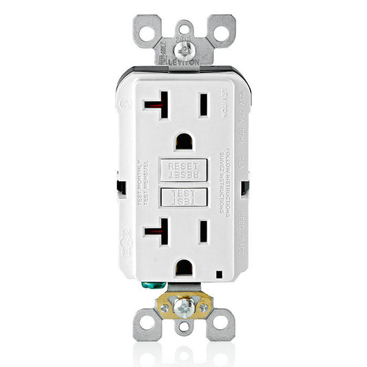 GFCI Receptacle: 20A, NTR, White