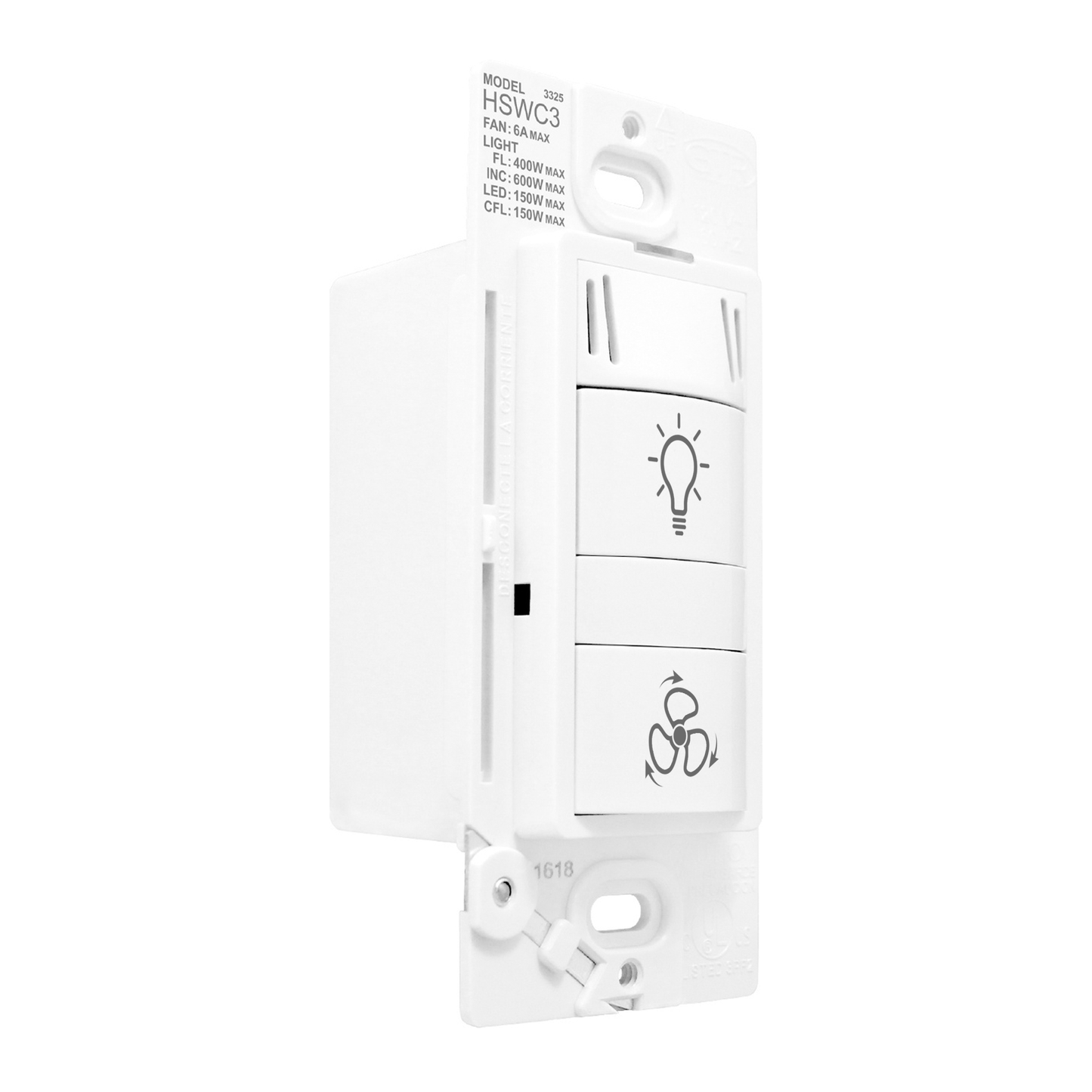 Humidity/Motion Sensor for Light/Fan Control (Engraved)