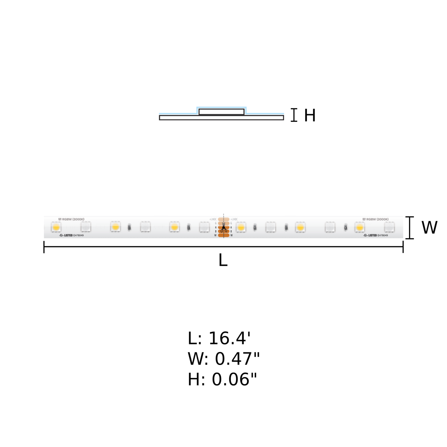 RGBW LED Tapelight, 16.4' Reel