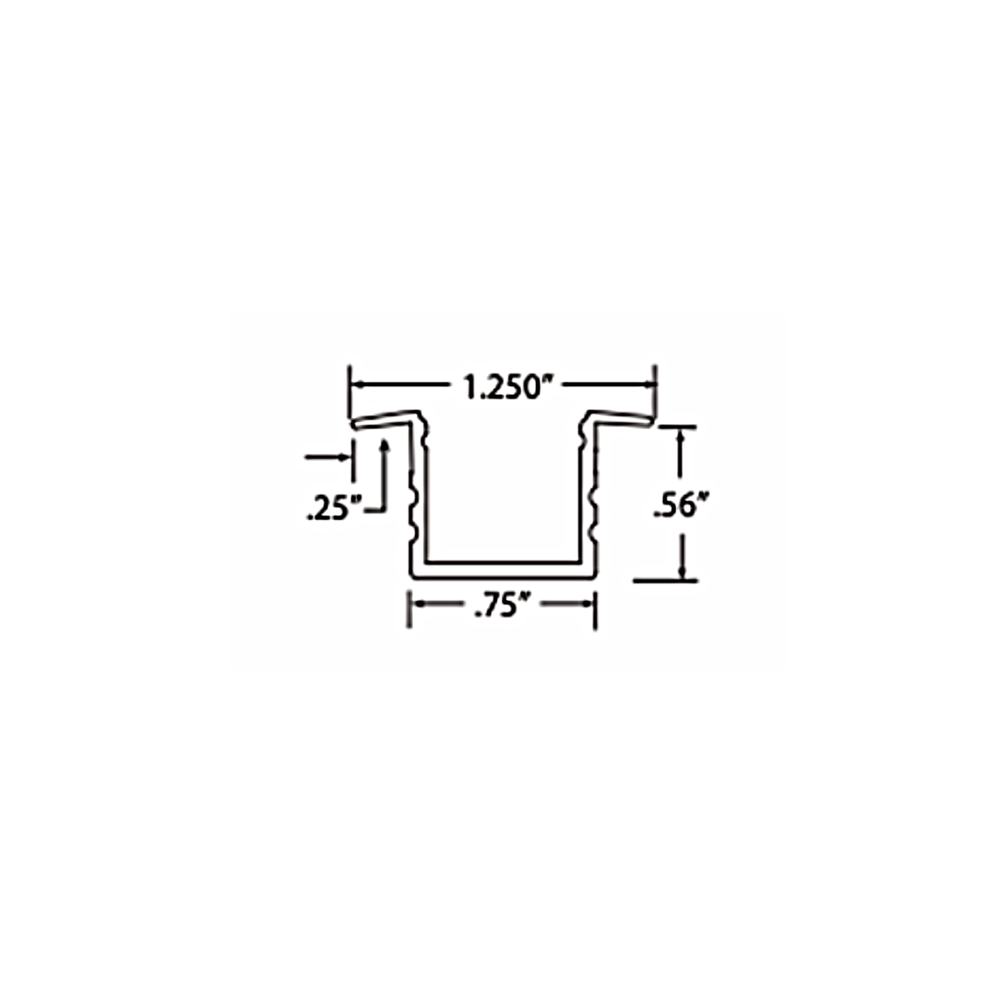 6' Mini Deep Recessed Aluminum Channel