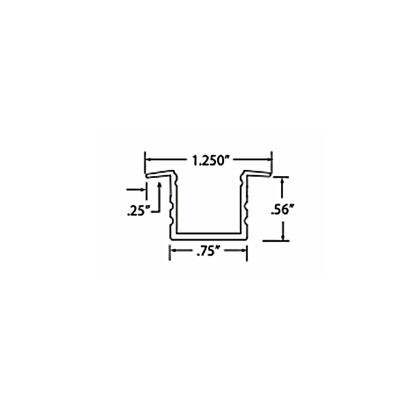 6' Mini Deep Recessed Aluminum Channel