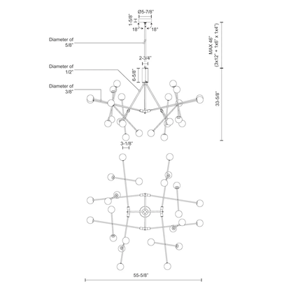 Moto 56-in Chandelier