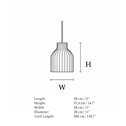 11.5" Strand Pendant, White