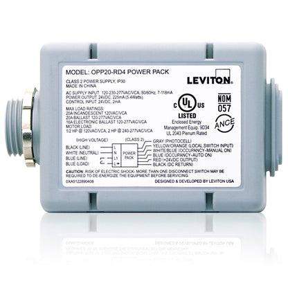Occupancy Sensor Power Pack, Super Duty, Auto-ON, Manual-ON, Local Switch, and Photocell inputs