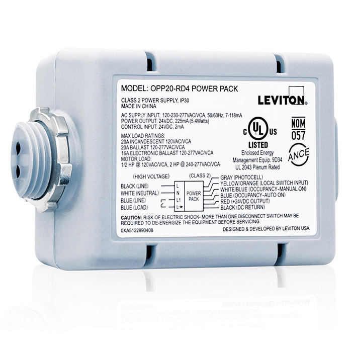Occupancy Sensor Power Pack, Super Duty, Auto-ON, Manual-ON, Local Switch, and Photocell inputs