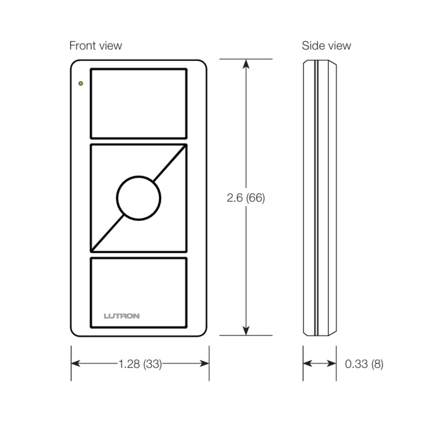 Pico 3-Button Wireless Raise/Lower Control, White
