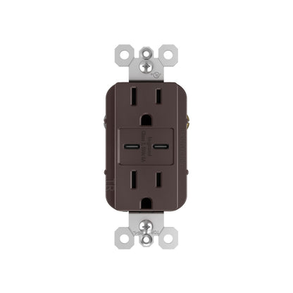 Receptacle: USB C/C, TR, 15A