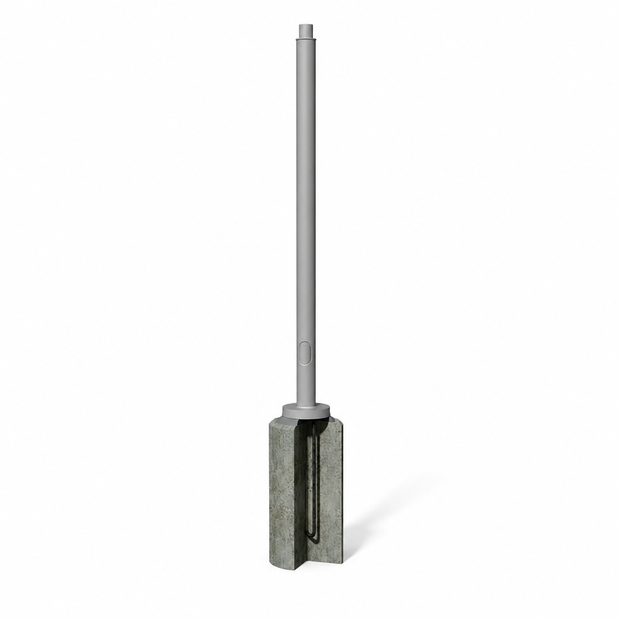 20' Round Straight Steel Pole, 3-1/2" Tenon Mount