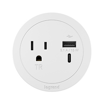 Round FPC - 1 Outlet & USB A/C