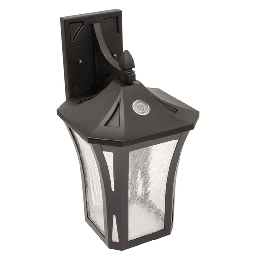 15" LED Lantern Exterior Wall Sconce, Black