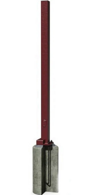 4" Square Straight Steel Pole - 20' (Quick Ship)