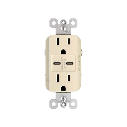 Receptacle: USB C/C, TR, 15A With Fast Charging Ports