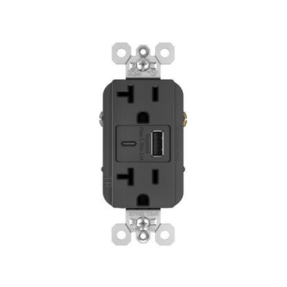Receptacle: USB A/C, TR, 20A
