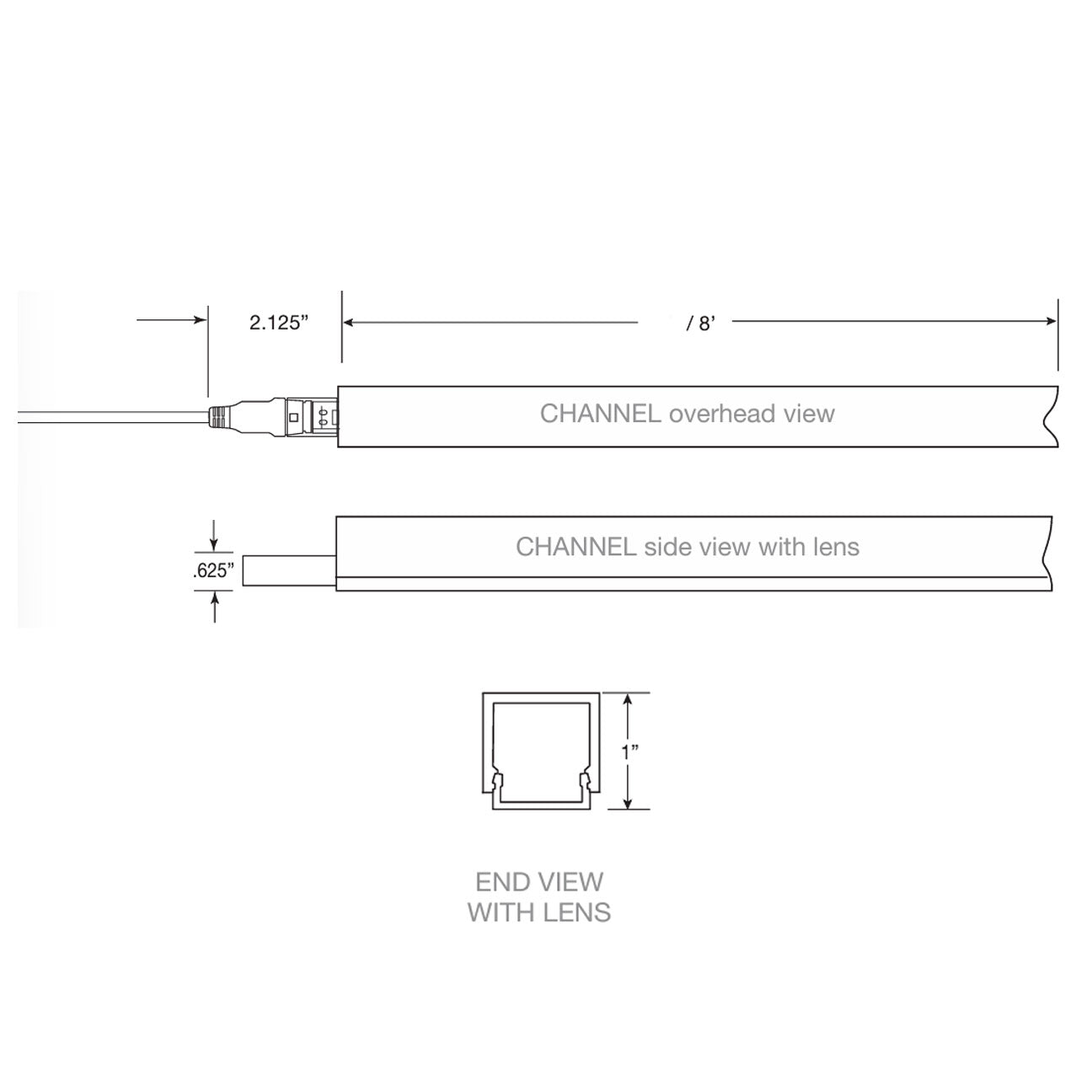 V120 6' Frosted Channel Lens
