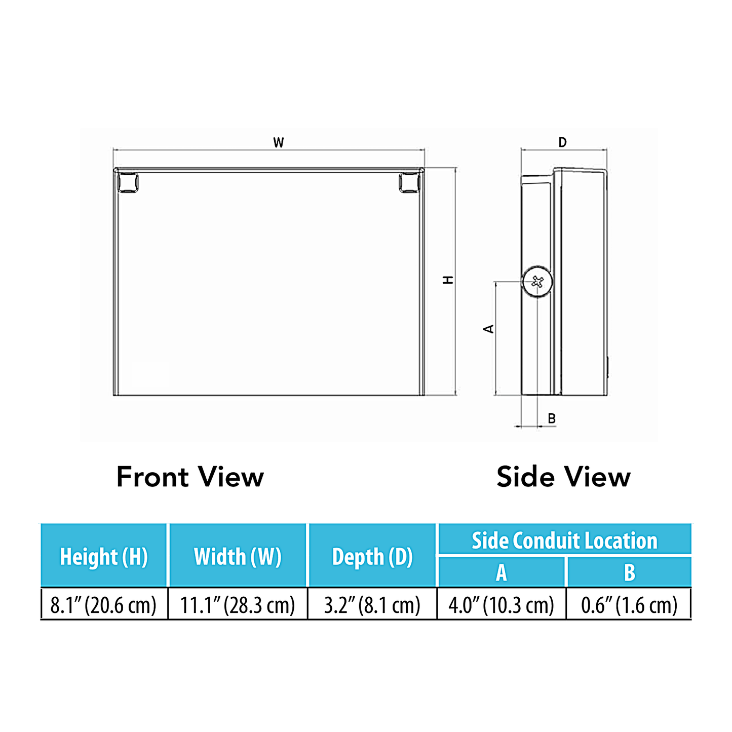 8" LED Wall Pack, Dark Bronze w/ EM Battery
