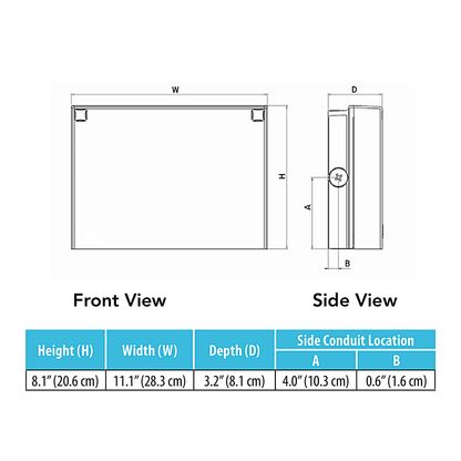 8" LED Wall Pack, Dark Bronze w/ EM Battery