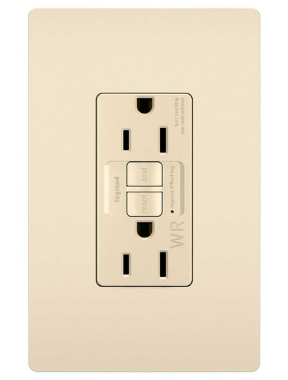 GFCI Receptacle: Duplex, TR, WR, 15A