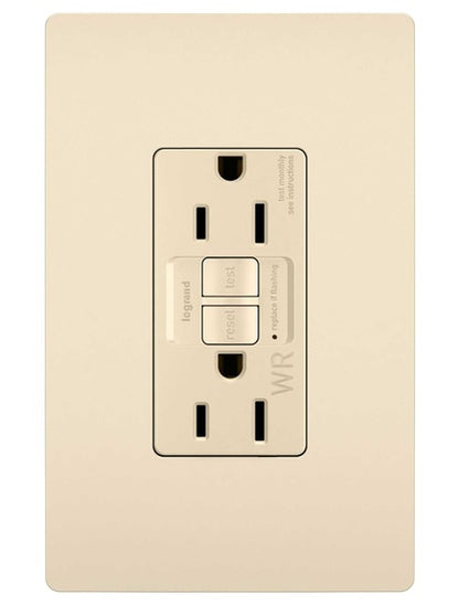 GFCI Receptacle: Duplex, TR, WR, 15A