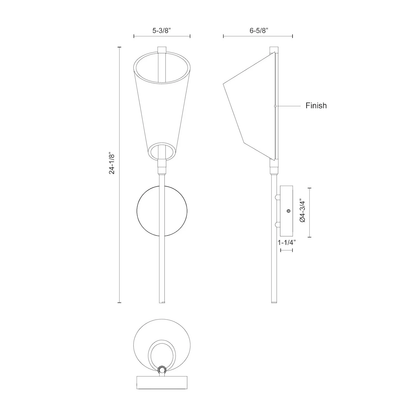 Mulberry 24-in Wall Sconce