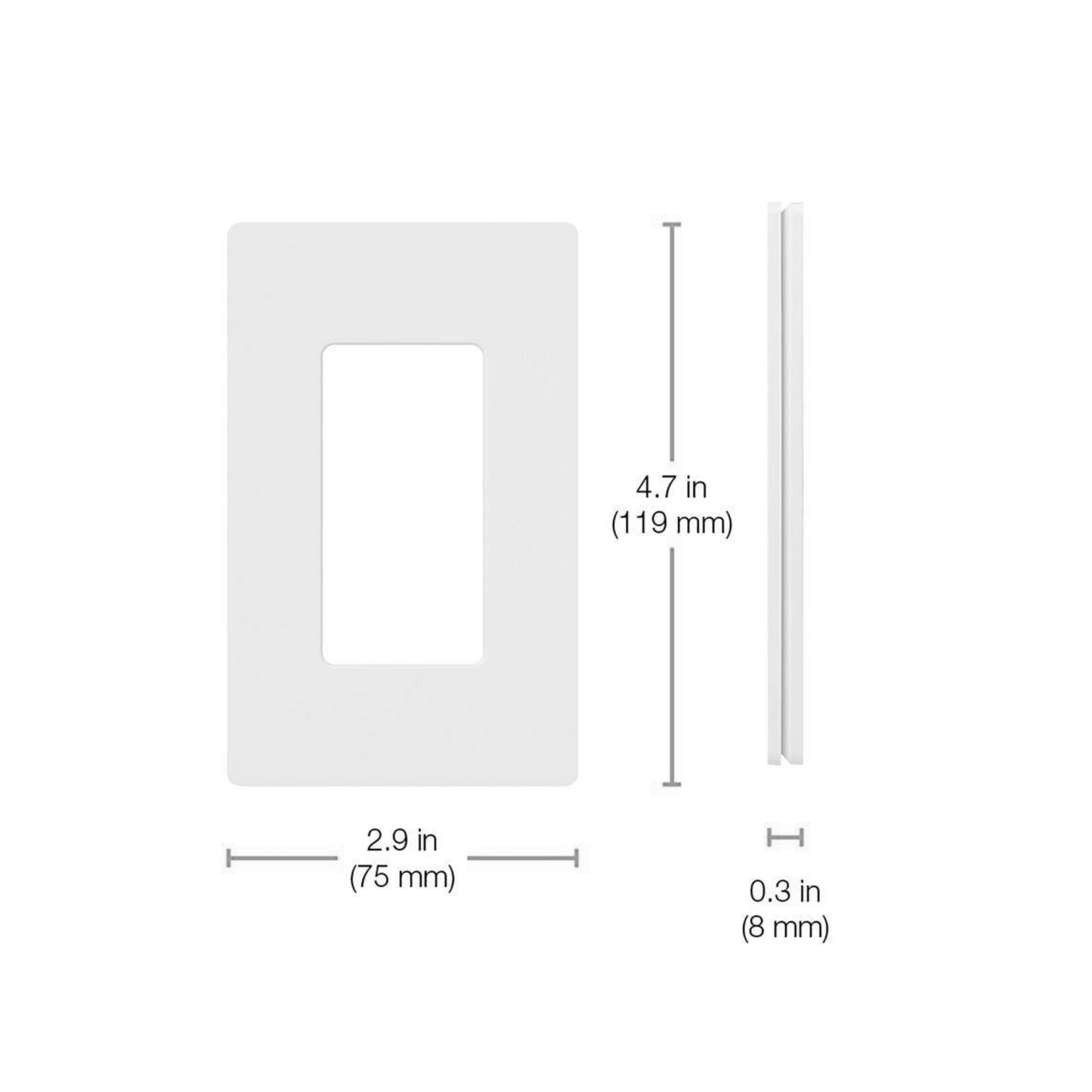 Claro 1-Gang Screwless Wall Plate, White