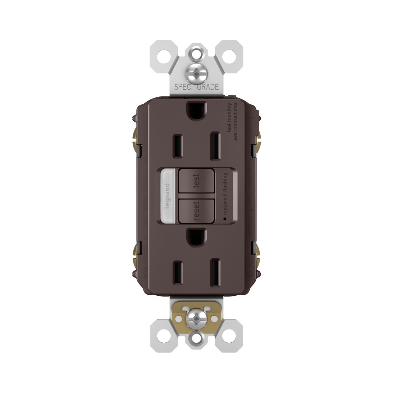 GFCI Receptacle + Nightlight: TR, 15A