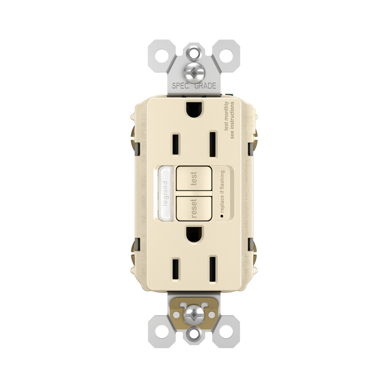 GFCI Receptacle + Nightlight: TR, 15A