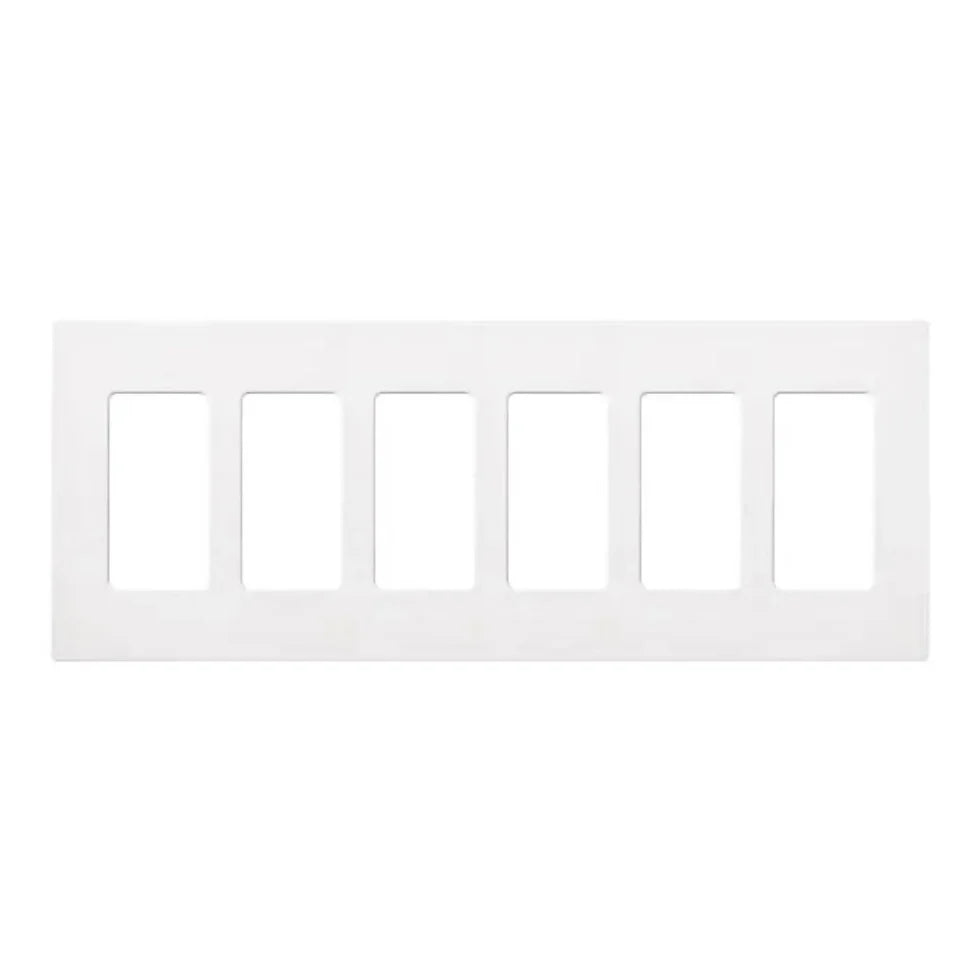 Claro 6-Gang Screwless Wall Plate, White