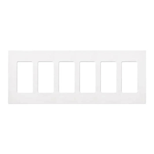 Claro 6-Gang Screwless Wall Plate, White