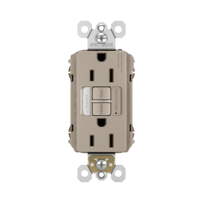 GFCI Receptacle + Nightlight: TR, 15A
