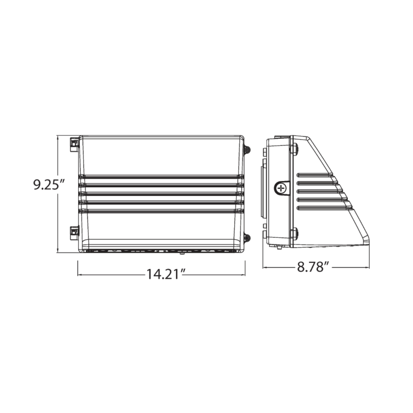 9" LED Full Cut-Off Wall Pack, w/ Selectable CCT & Wattage