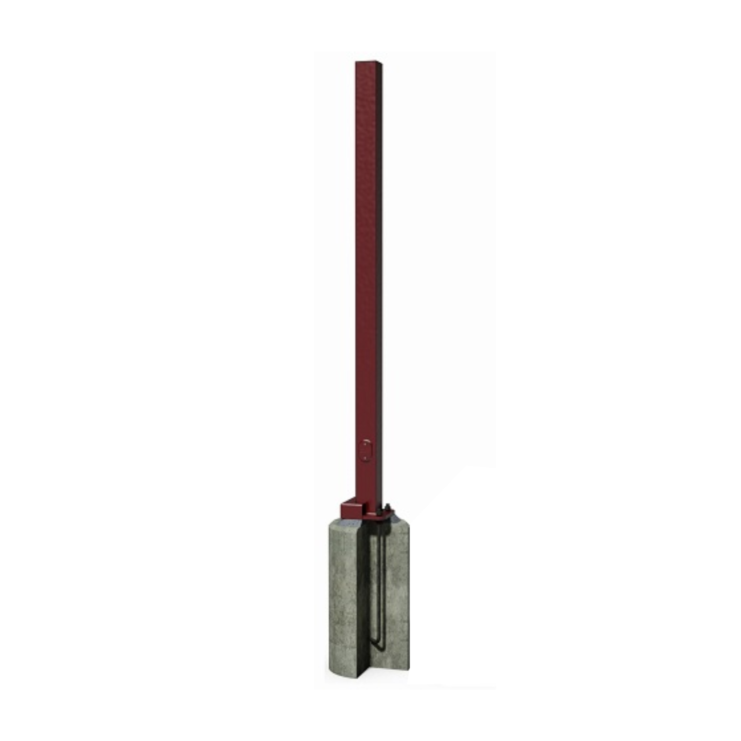 4" Square Straight Steel Pole - 23'