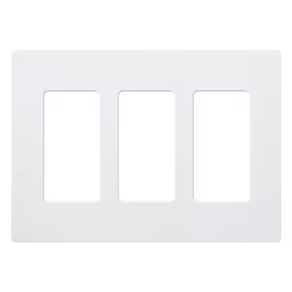 Claro 3-Gang Screwless Wall Plate, White