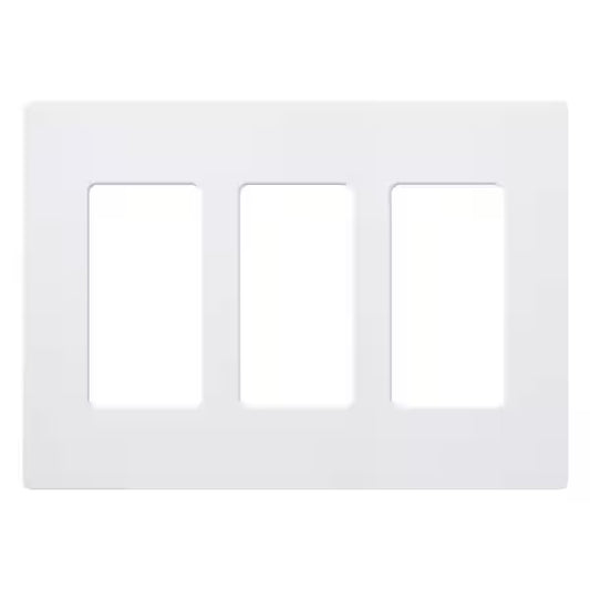 Claro 3-Gang Screwless Wall Plate, White