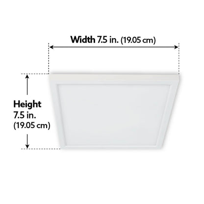 7" White Square Flat Panel LED Downlight w/ Selectable CCT